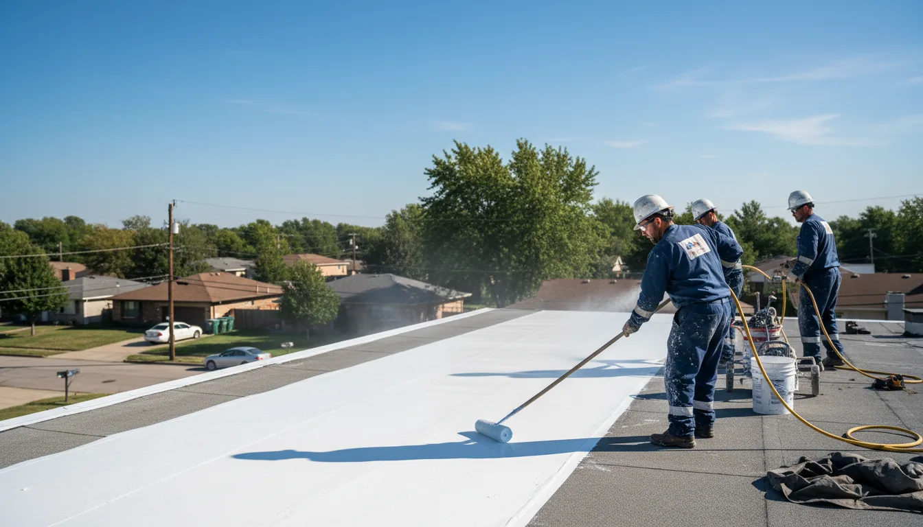 Commercial roof coating in Desdemona, TX near me